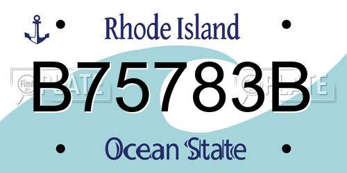 B75783B Rhode Island License Plate
