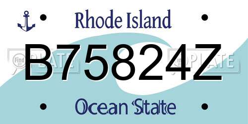 B75824Z Rhode Island License Plate