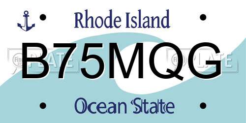 B75MQG Rhode Island License Plate
