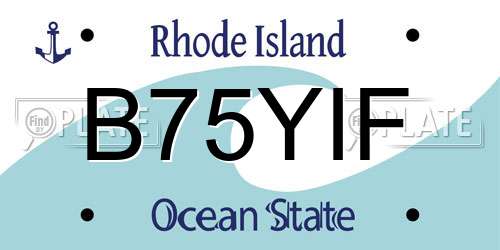B75YIF Rhode Island License Plate