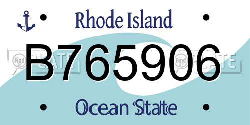 B765906 Rhode Island License Plate