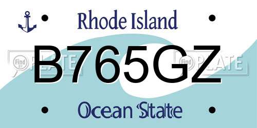 B765GZ Rhode Island License Plate