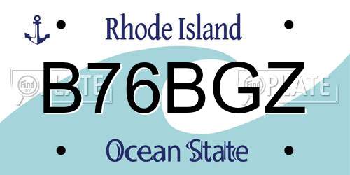 B76BGZ Rhode Island License Plate