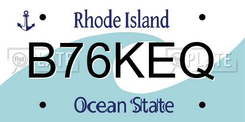 B76KEQ Rhode Island License Plate