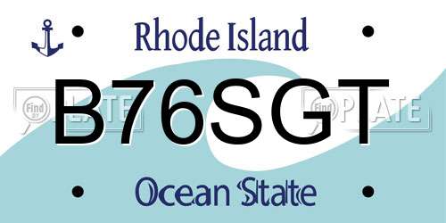 B76SGT Rhode Island License Plate