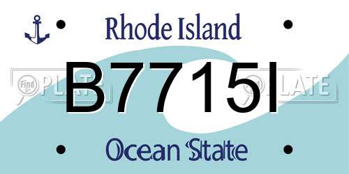 B7715I Rhode Island License Plate