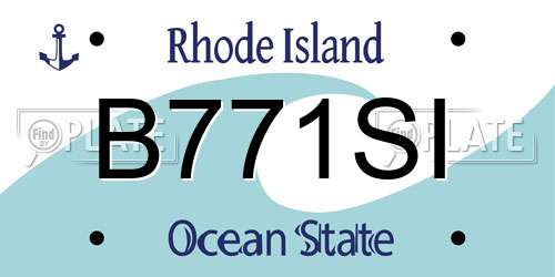 B771SI Rhode Island License Plate