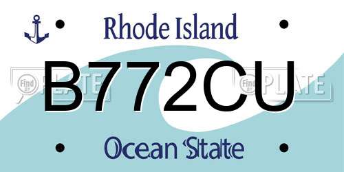 B772CU Rhode Island License Plate