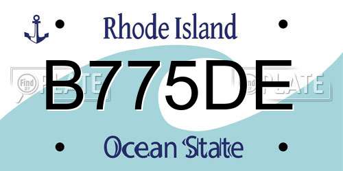B775DE Rhode Island License Plate