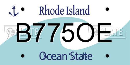 B775OE Rhode Island License Plate