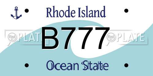 B777 Rhode Island License Plate