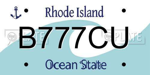 B777CU Rhode Island License Plate