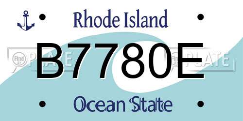 B7780E Rhode Island License Plate