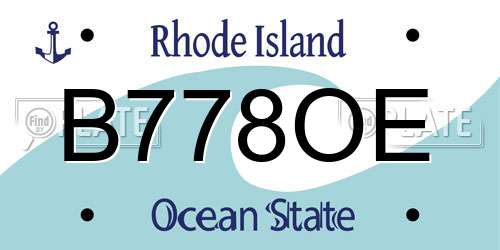 B778OE Rhode Island License Plate