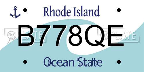 B778QE Rhode Island License Plate