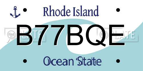 B77BQE Rhode Island License Plate