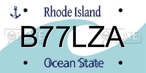 B77LZA Rhode Island License Plate