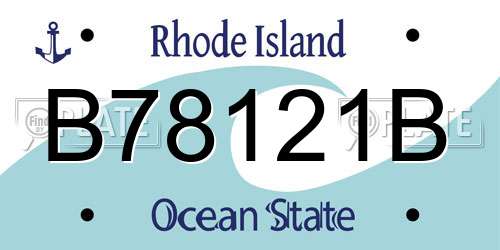 B78121B Rhode Island License Plate