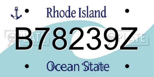B78239Z Rhode Island License Plate