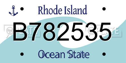 B782535 Rhode Island License Plate