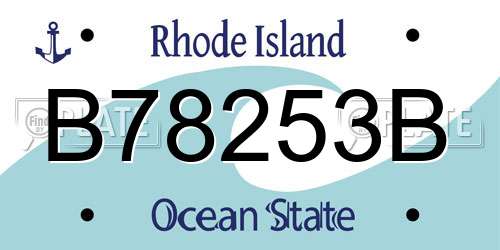B78253B Rhode Island License Plate