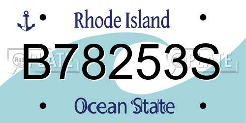 B78253S Rhode Island License Plate