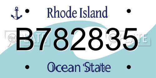 B782835 Rhode Island License Plate