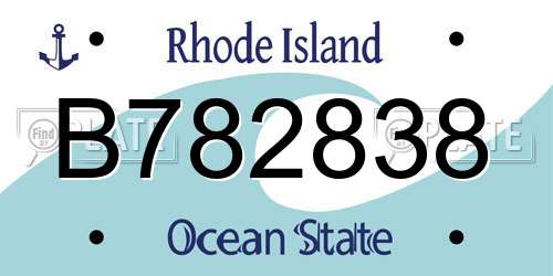B782838 Rhode Island License Plate