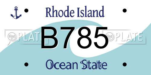 B785 Rhode Island License Plate