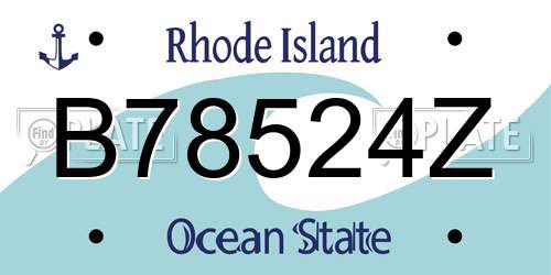 B78524Z Rhode Island License Plate