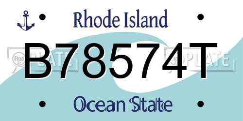 B78574T Rhode Island License Plate