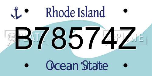 B78574Z Rhode Island License Plate