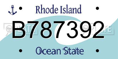 B787392 Rhode Island License Plate