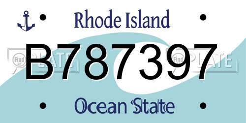 B787397 Rhode Island License Plate