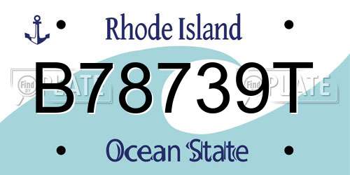 B78739T Rhode Island License Plate