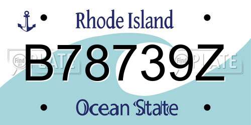 B78739Z Rhode Island License Plate