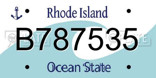 B787535 Rhode Island License Plate