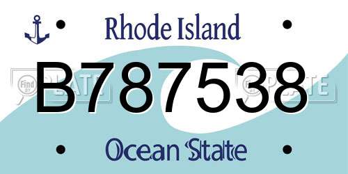 B787538 Rhode Island License Plate