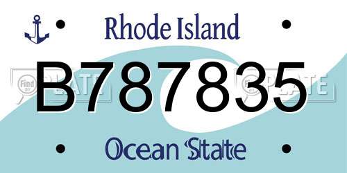 B787835 Rhode Island License Plate
