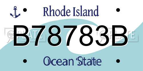 B78783B Rhode Island License Plate