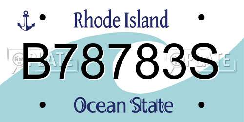 B78783S Rhode Island License Plate