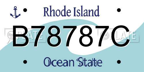 B78787C Rhode Island License Plate
