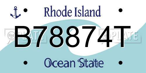 B78874T Rhode Island License Plate