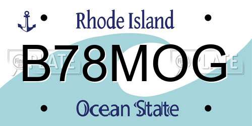 B78MOG Rhode Island License Plate