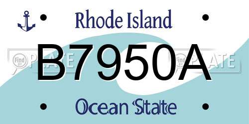 B7950A Rhode Island License Plate