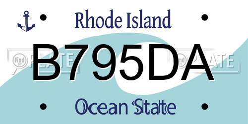 B795DA Rhode Island License Plate