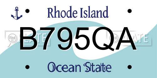 B795QA Rhode Island License Plate