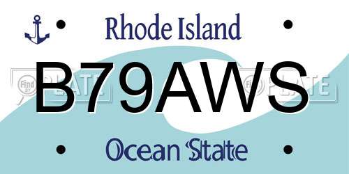 B79AWS Rhode Island License Plate