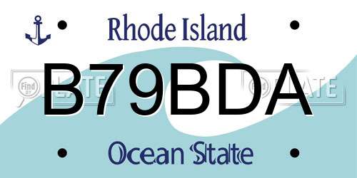 B79BDA Rhode Island License Plate