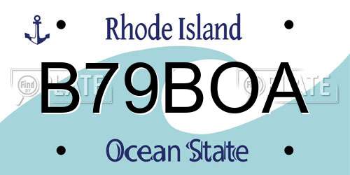 B79BOA Rhode Island License Plate